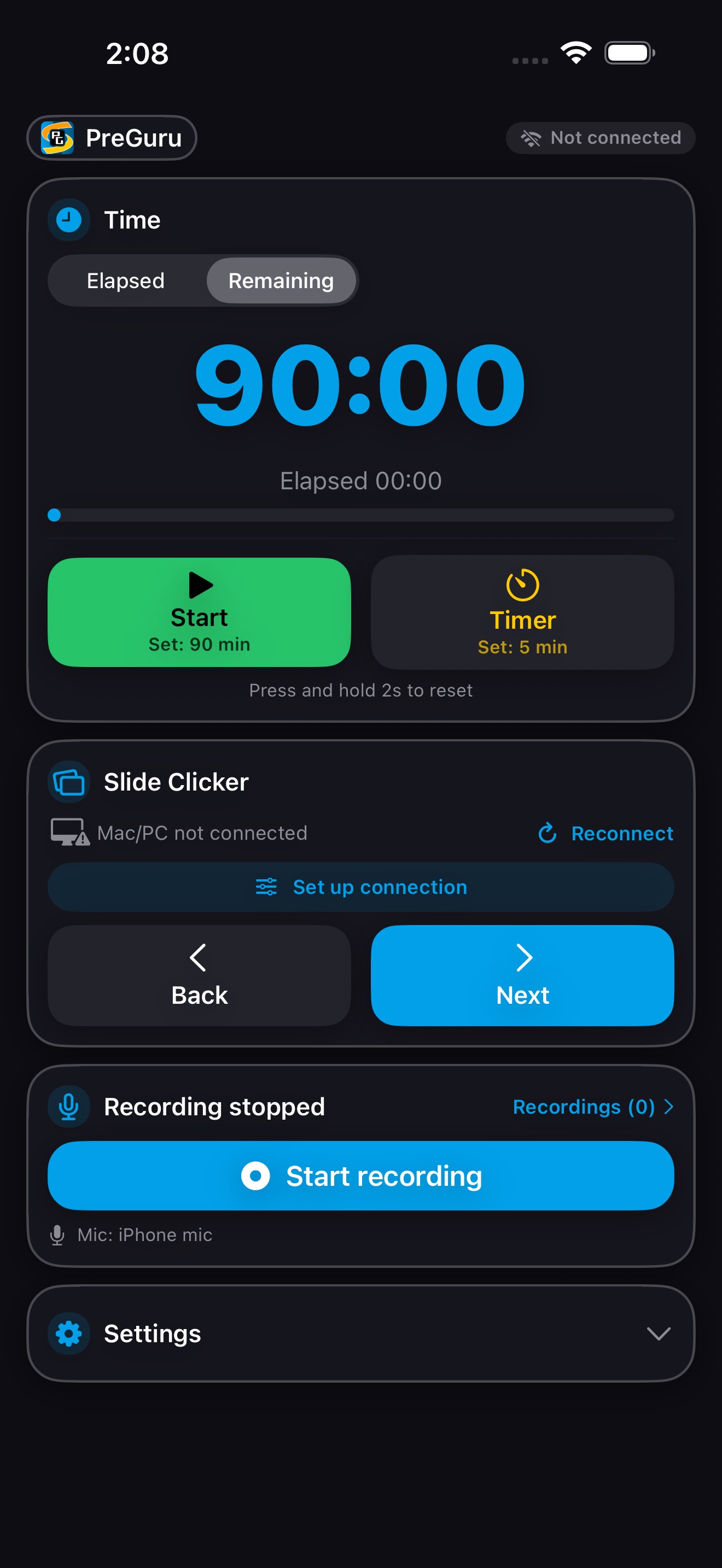 PreGuru on iPhone