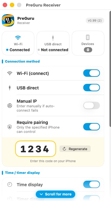 PreGuru Receiver on Mac